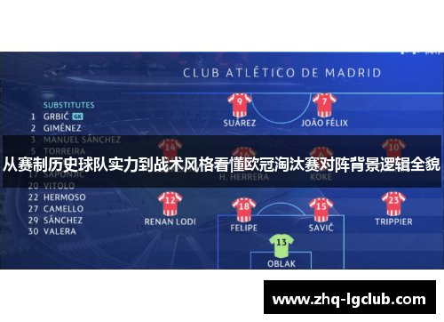 从赛制历史球队实力到战术风格看懂欧冠淘汰赛对阵背景逻辑全貌